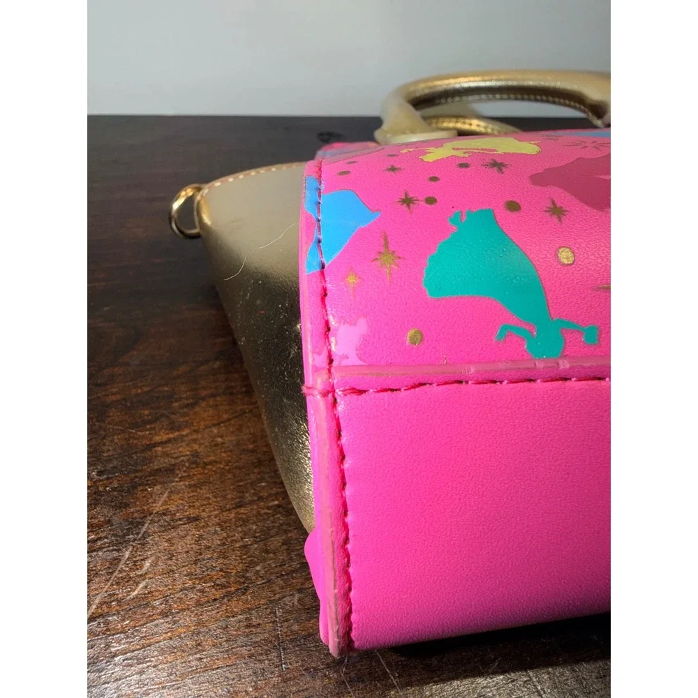 Walt Disney Parks Princess Mini Handbag Pink‎ Gold Silhouette Graphics Kids Bag